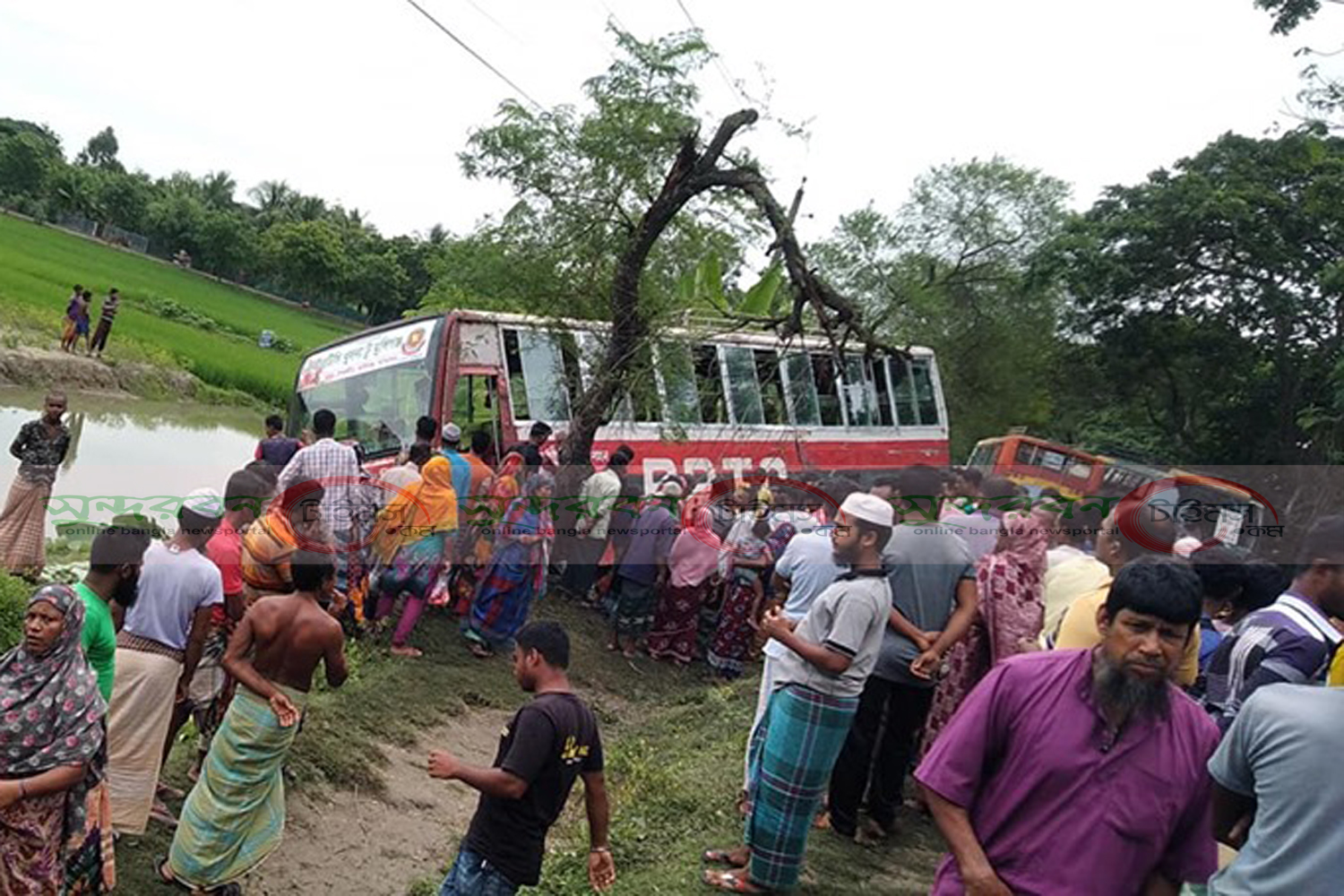 সাতক্ষীরার শ্যামনগরে সড়ক দূর্ঘটনায় নিহত ১: আহত: ১০