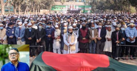লাখো মানুষের ভালোবাসায় সিক্ত হয়ে চলে গেলেন বীরমুক্তিযোদ্ধা মুনসুর আহমেদ