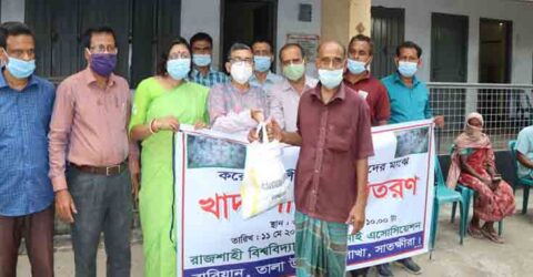 তালায় রাবিয়ানের উদ্যোগে দুঃস্থদের মাঝে খাদ্যসাগ্রী বিতরণ