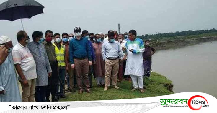 তালার কপোতাক্ষ নদের  ভাঙ্গন এলাকা পরিদর্শন করলেন পানি উন্নয়ন বোর্ডের কর্মকর্তারা